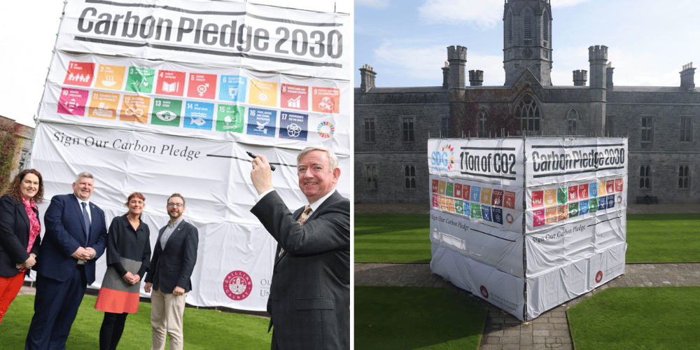 Carbon Pledge 2030 Promotional Photo with President Ciarán Ó hÓgartaigh, Lorraine Rushe, Michael Curran, Michelle O’Dowd Lohan and John Caulfield