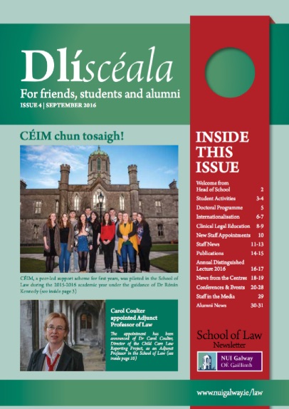 School of Law Newsletter 2016 cover