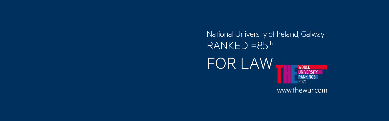NUI Galway School of Law Ranked 85th in the World for Law
