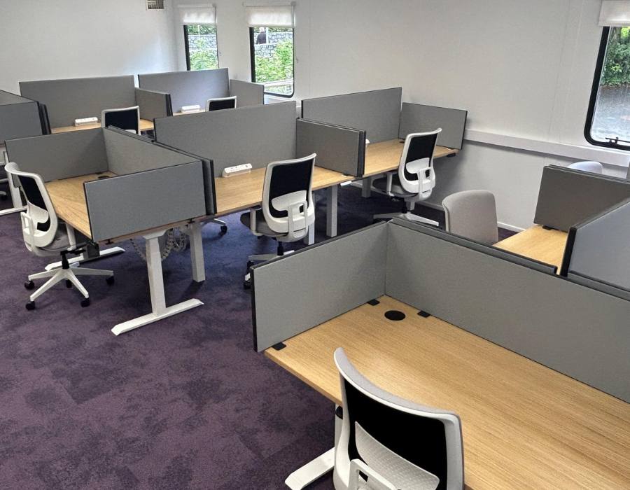 Located on the ground floor of Block S, The Desk Hub is a bright, quiet space with 17 bookable height-adjustable desks, ergonomic chairs, and individual lockers - ideal for hybrid work.