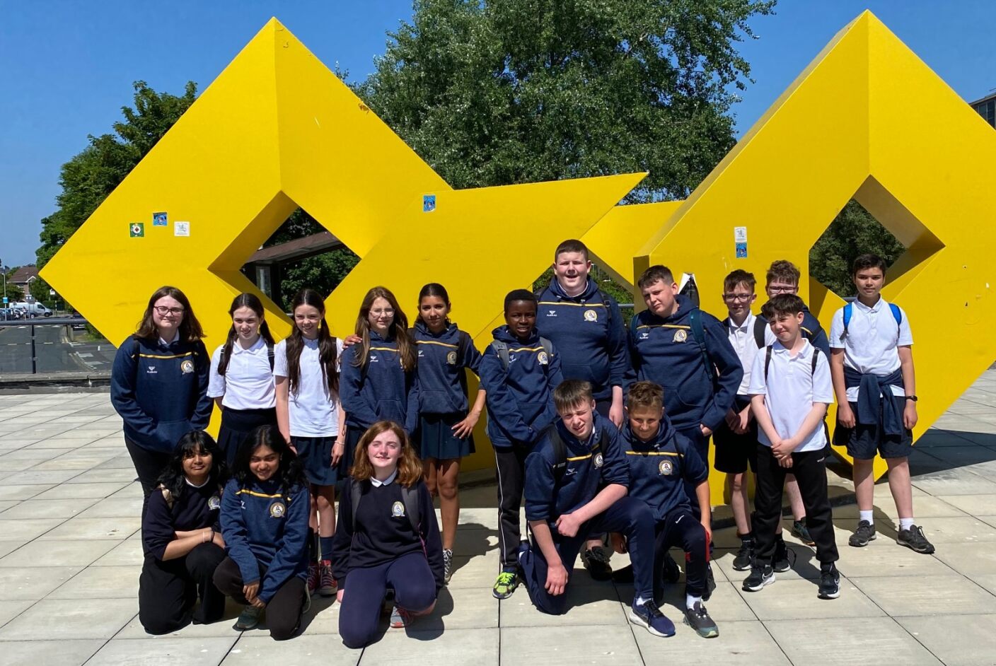 Tuam Students by the big yellow thing