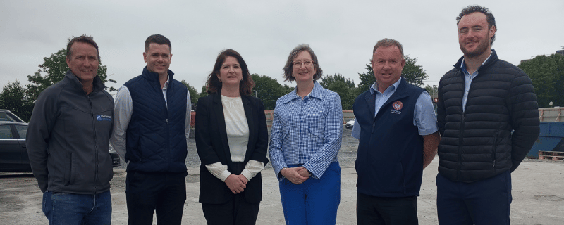 Pictured left to right is Luke McNamara (McNamara Construction), Kieran Kelly (KSNPM), Niamh Burke (RKD), Monica Crump (University of Galway), Tom King (University of Galway), Oisín Lally (KSNPM)