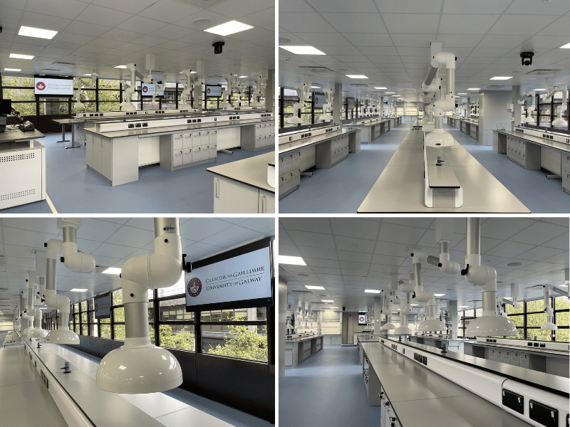 Collage of the refurbishment of the Chemistry Teaching Lab - Arts/Science Building