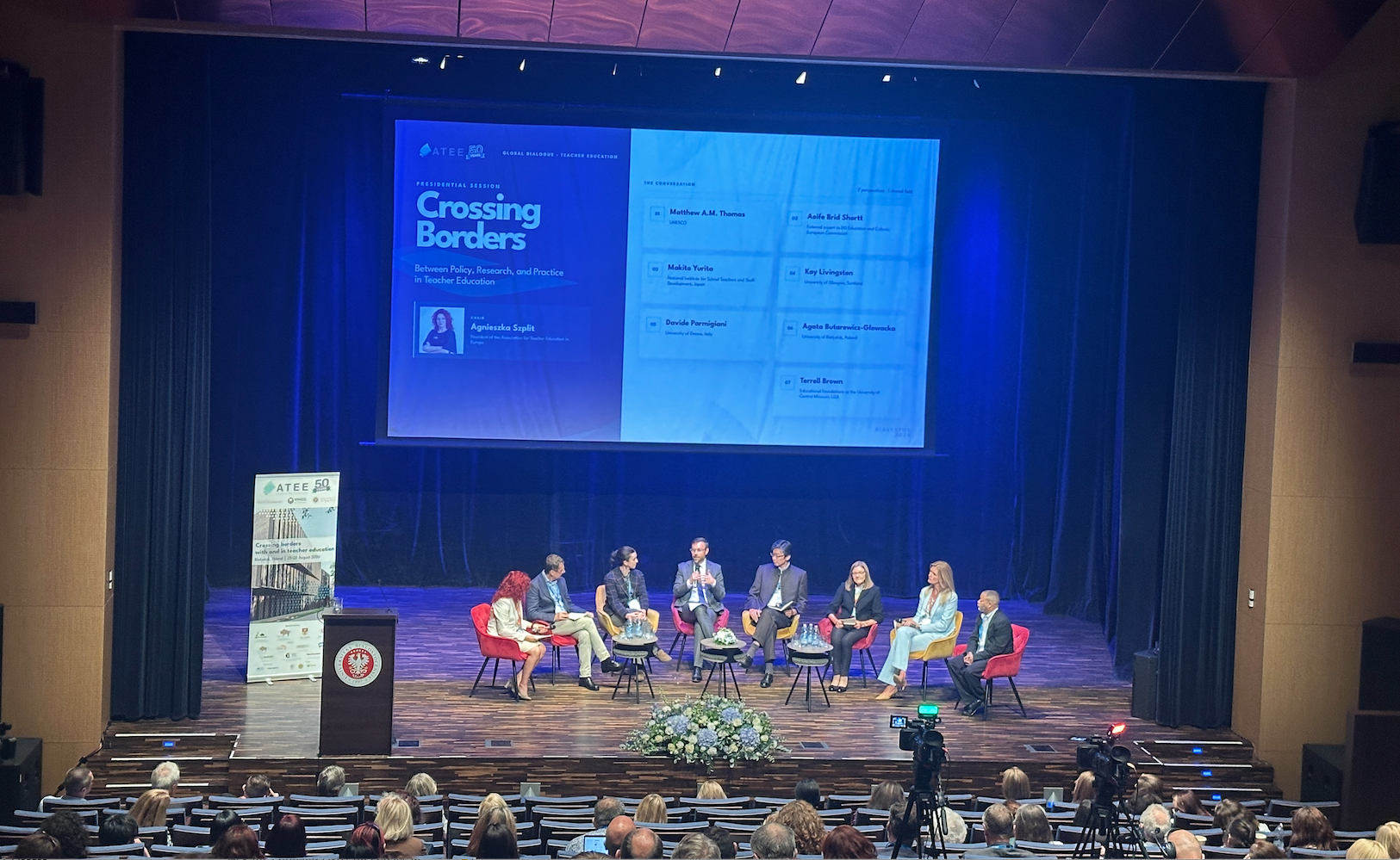 Panel discussion on stage at Teacher Education in Europe (ATEE) annual conference 2026