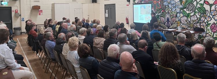 Exploring the archaeology of the Maree Peninsula - Public meeting held on 20 August 2024 by Dr Michelle Comber and Dr Noel McCarthy. Photo: Noel McCarthy.