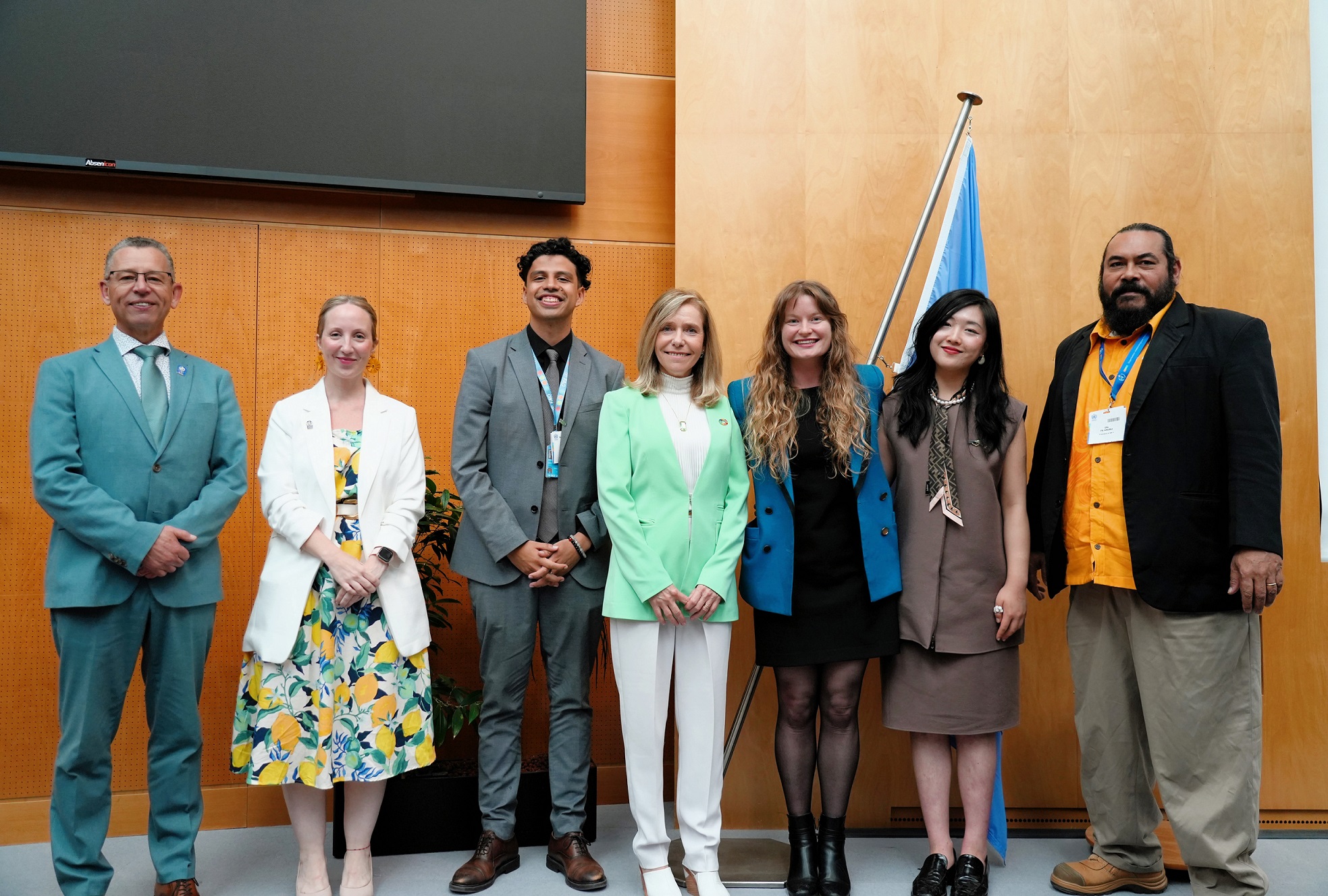 With the Secretary General of WMO: Prof. celeste saulo in the middle, Yuhan Zheng on the right 2. 