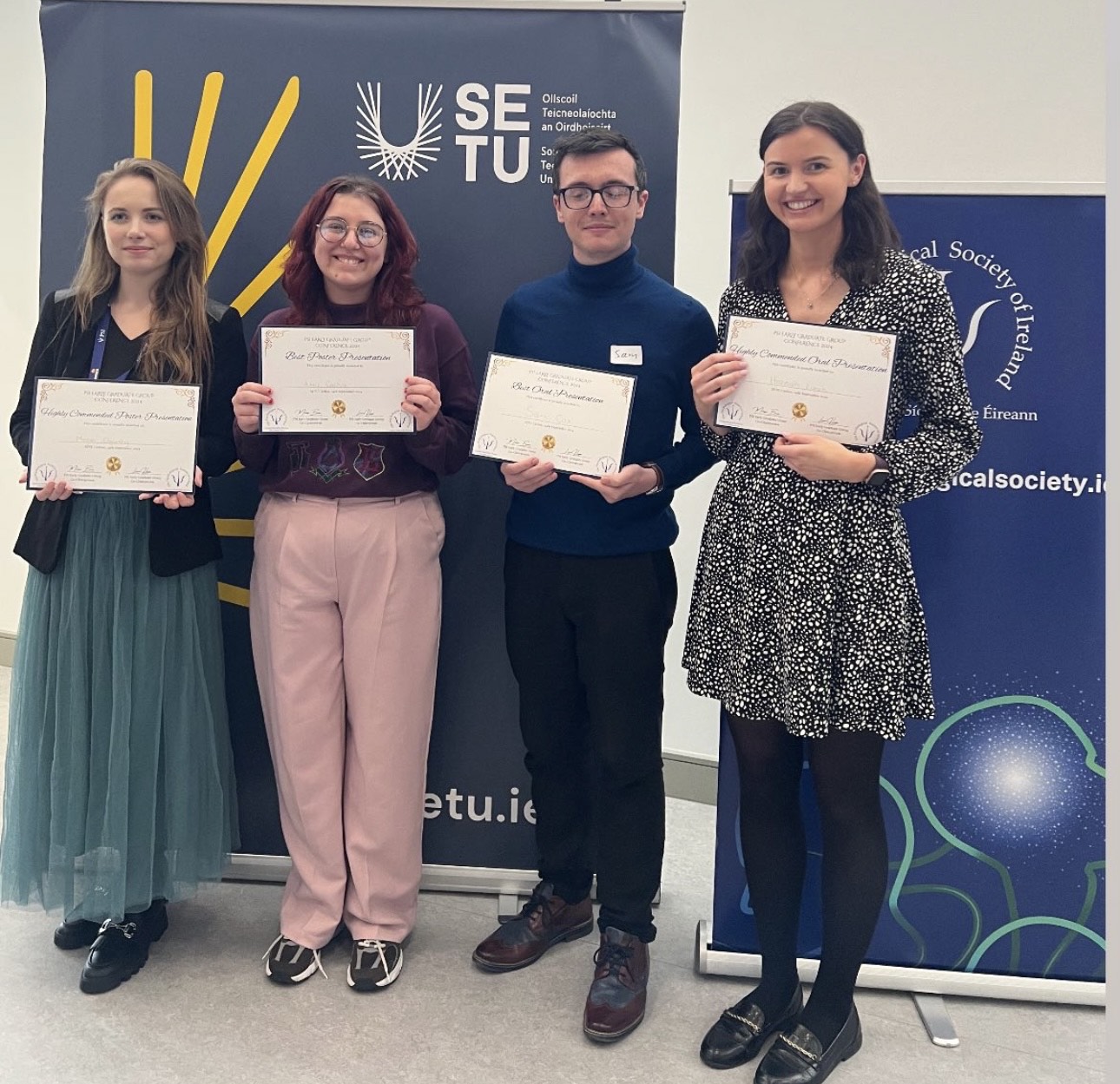 Amy Cachia with her certificate for Best Poster Presentation