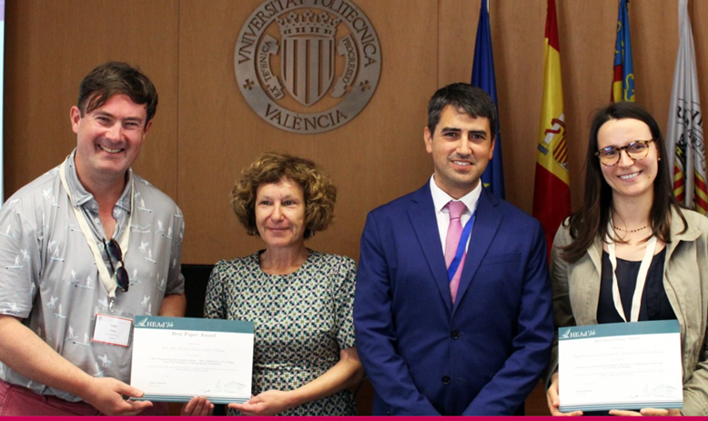 (L-R): Professor Tony Hall & Professor Michelle Millar, HEA'd 2024 Best Paper Award Winners, picture