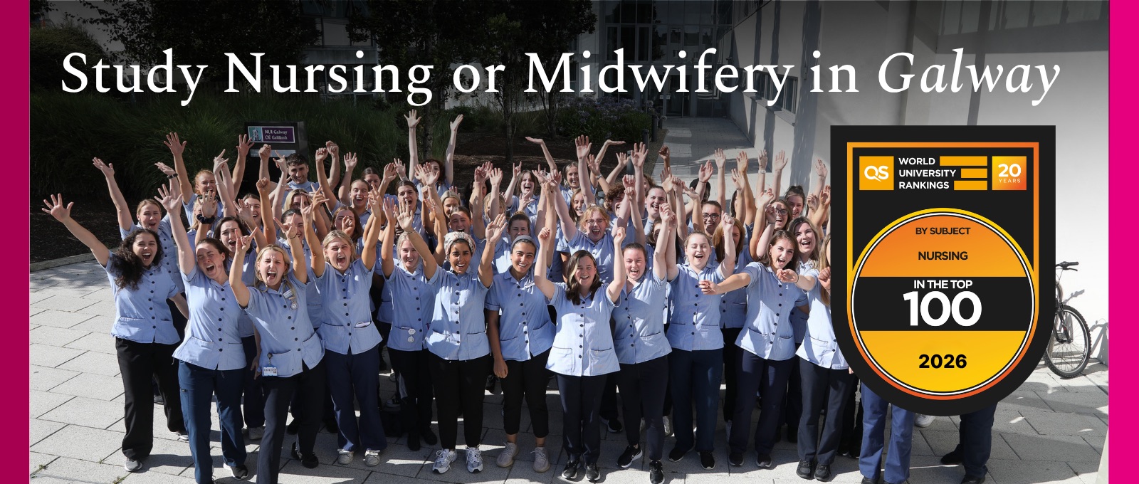 nursing and midwifery students group photo in their uniforms
