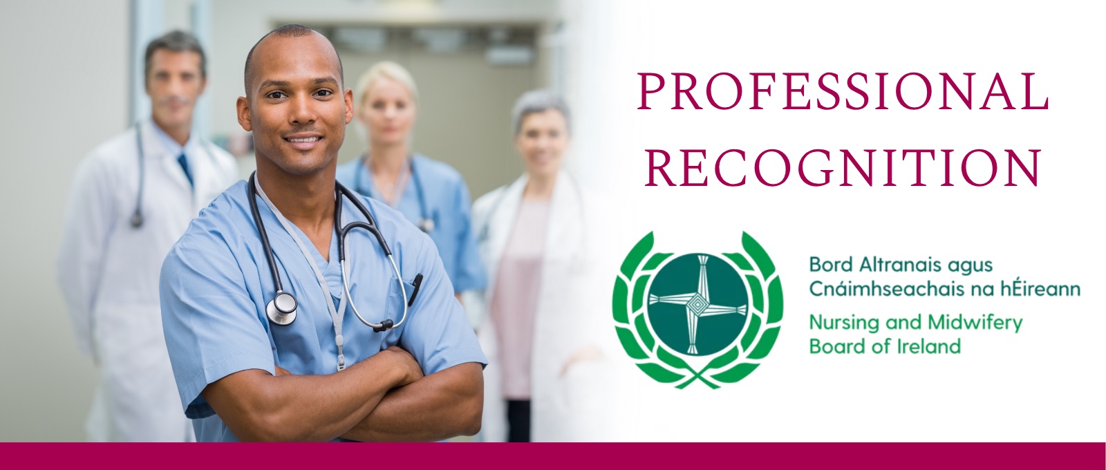 Make nurse standing with crossed arms looking hopefull into the camera