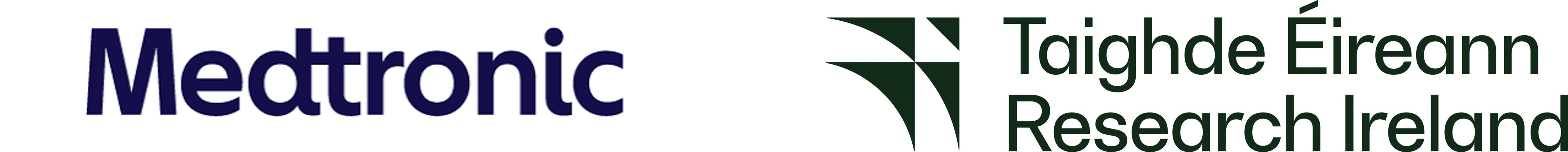 Two logos, one for Medtronic on the left and one for Research Ireland, on the right.