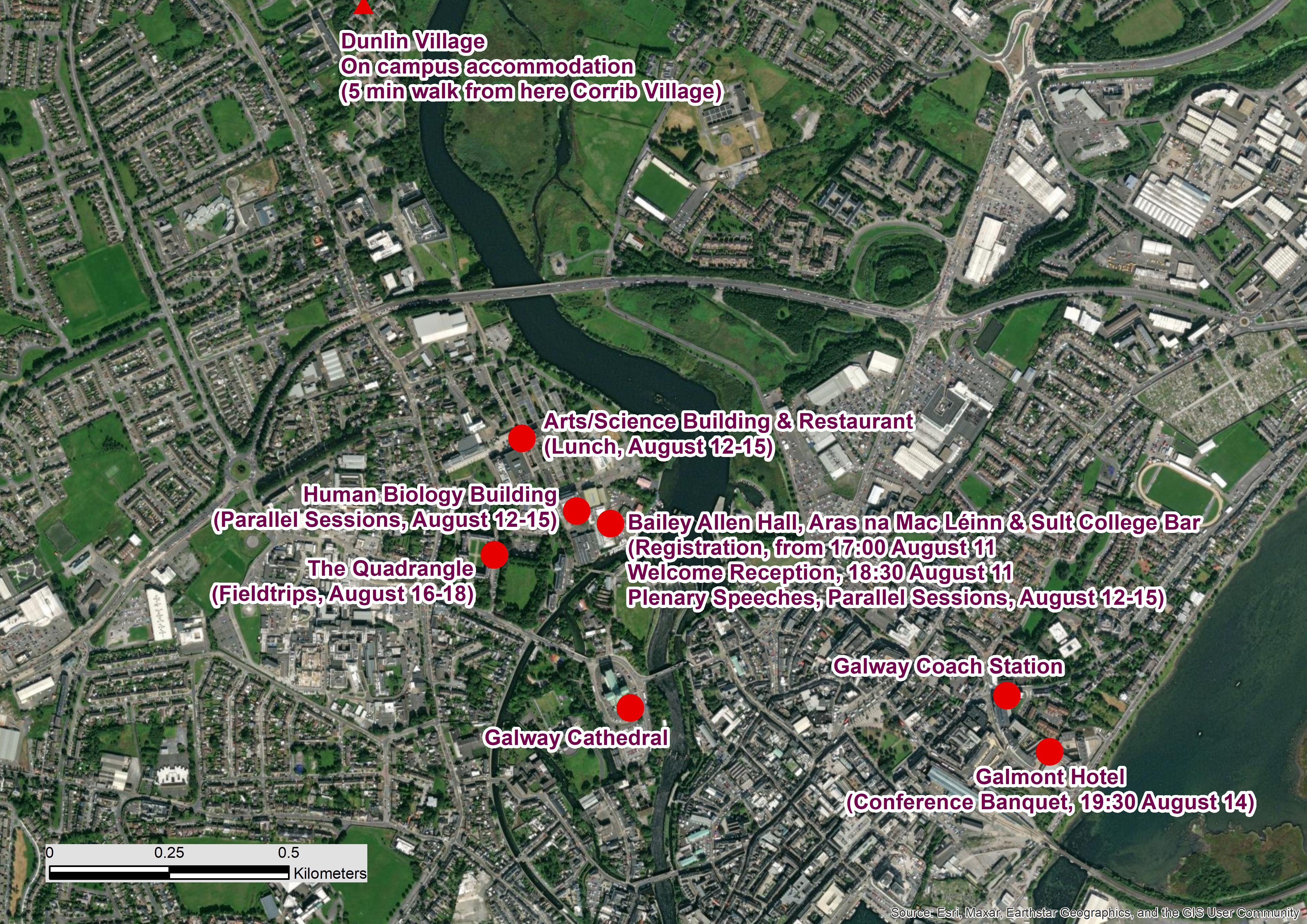 University of Galway map showing conference venue