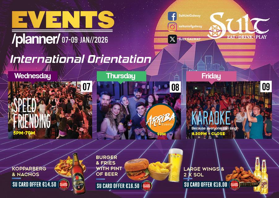 A list of orientation events
