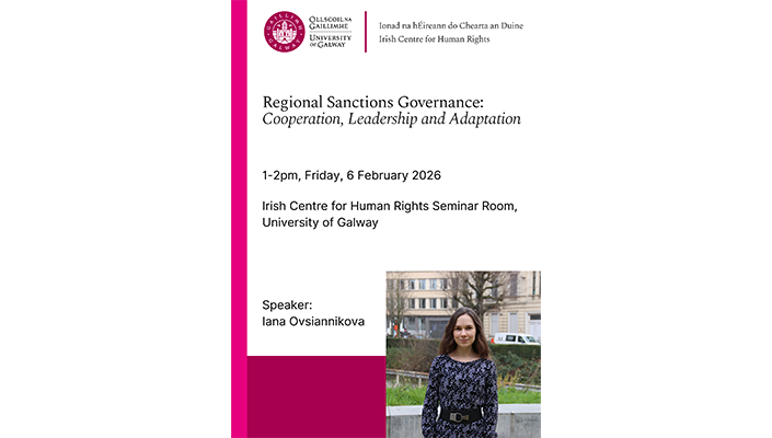 Doctoral Fellow Iana Ovsiannikova presents her research on Regional Sanctions Governance 