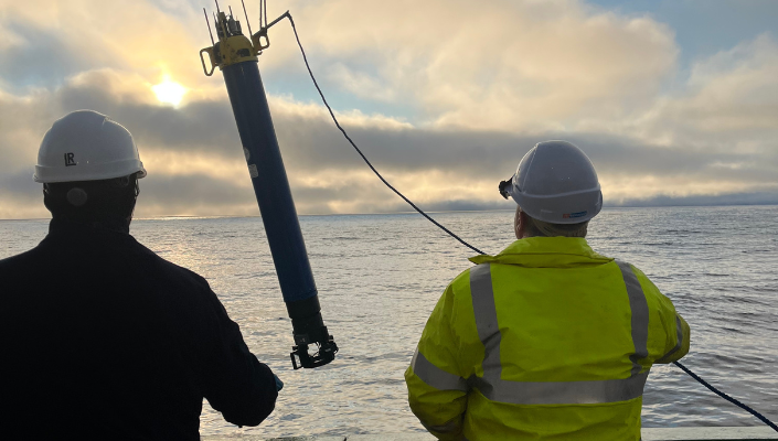 Researchers on board the RV Celtic Explorer 