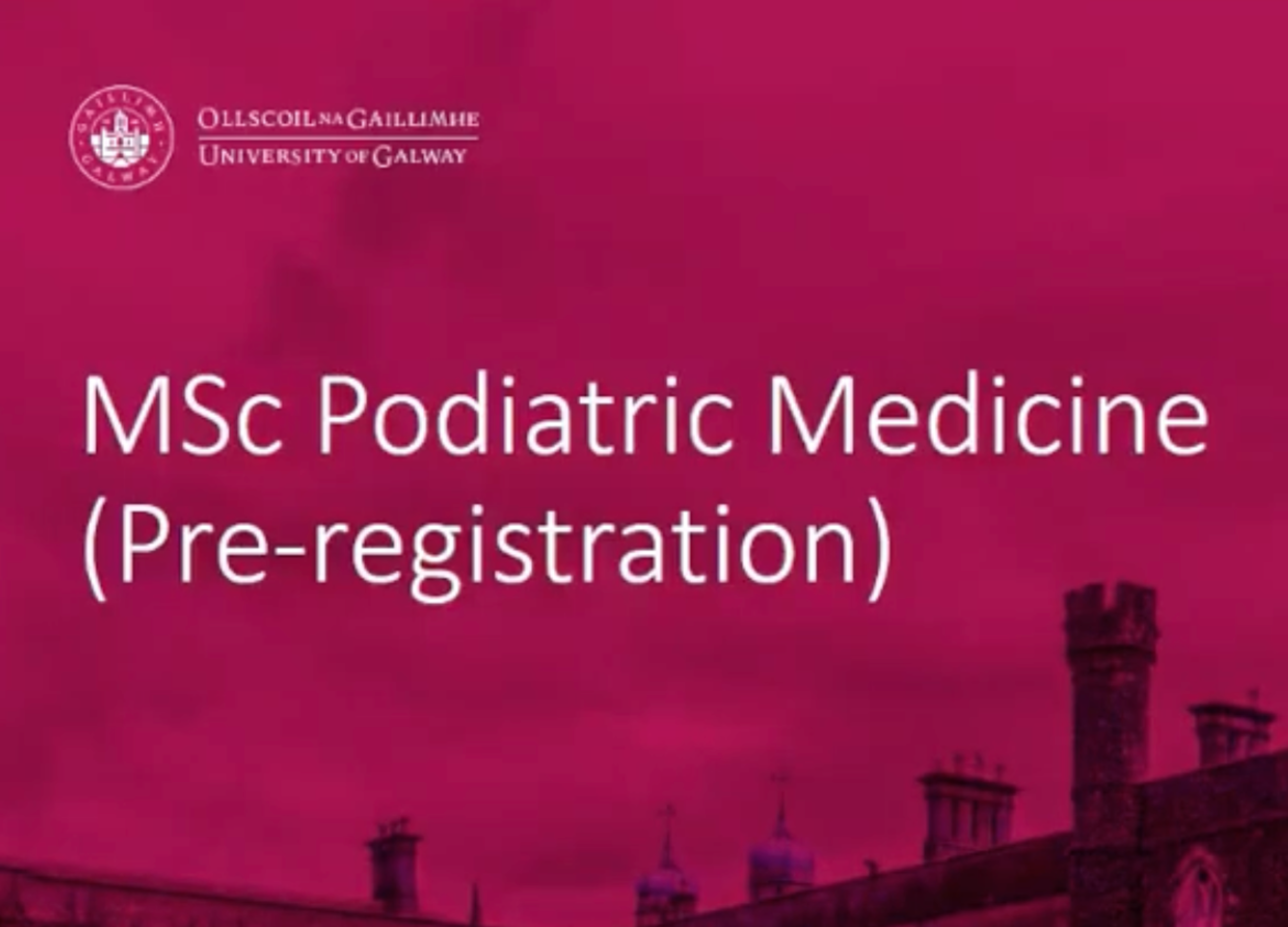 MSc Podiatric Medicine (Pre-Registration) 