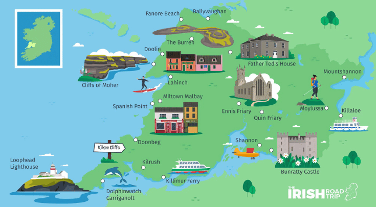 map of west clare