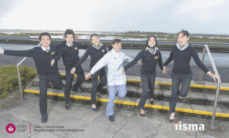 Indonesian students on the steps outside Shannon College